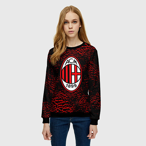 Женский свитшот Ac milan фк милан logo / 3D-Черный – фото 3