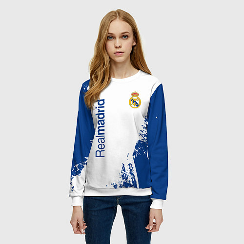 Женский свитшот Реал Мадрид краска / 3D-Белый – фото 3