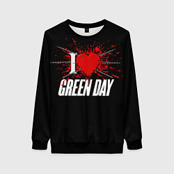 Свитшот женский Green Day Сердце, цвет: 3D-черный