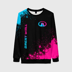 Свитшот женский Great Wall Neon Gradient, цвет: 3D-черный