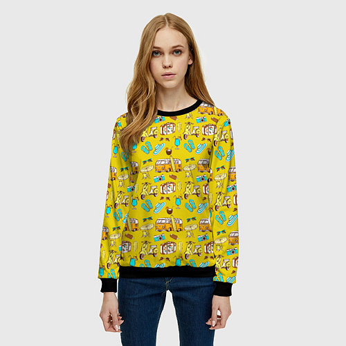 Женский свитшот CAMPING TRAVEL / 3D-Черный – фото 3