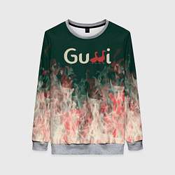 Свитшот женский Gucci - огонь, цвет: 3D-меланж