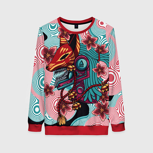 Женский свитшот Кицунэ-маска / 3D-Красный – фото 1