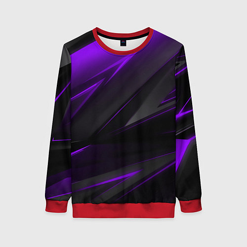 Женский свитшот Geometry Черный и фиолетовый / 3D-Красный – фото 1