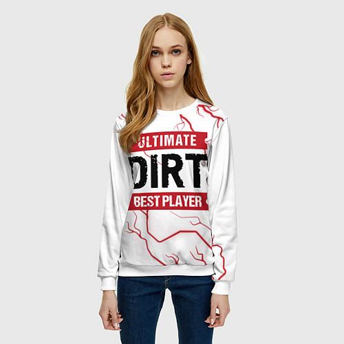 Женский свитшот Dirt: красные таблички Best Player и Ultimate / 3D-Белый – фото 3