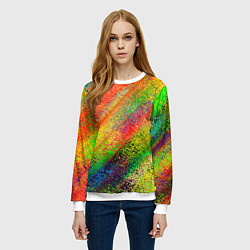 Свитшот женский Rainbow inclusions, цвет: 3D-белый — фото 2