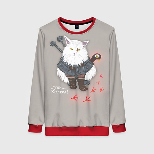 Женский свитшот Котьмак ГУЛИ бежевый / 3D-Красный – фото 1