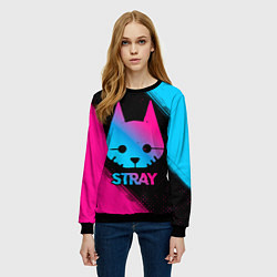 Свитшот женский Stray - Neon Gradient, цвет: 3D-черный — фото 2