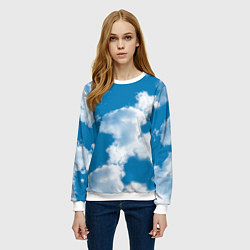 Свитшот женский Небо в облаках, цвет: 3D-белый — фото 2