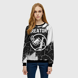 Свитшот женский Kreator кот - краска, цвет: 3D-черный — фото 2