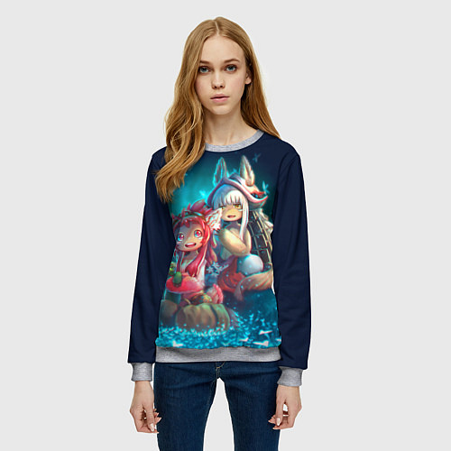 Женский свитшот Наначи и Митти из аниме Сделано в бездне / 3D-Меланж – фото 3