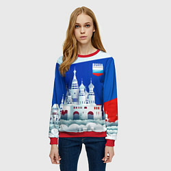 Свитшот женский Moscow: made in Russia, цвет: 3D-красный — фото 2
