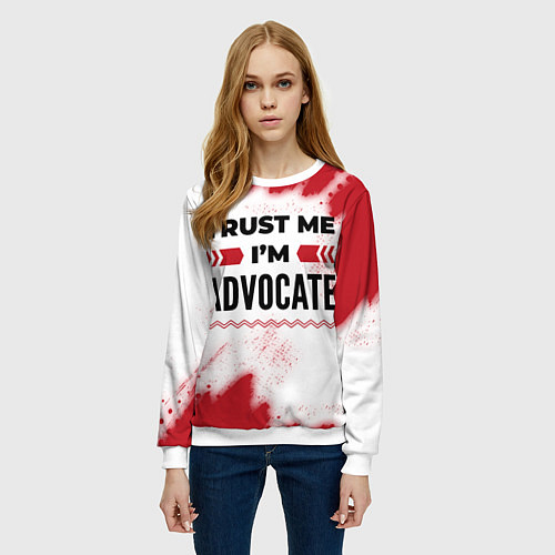 Женский свитшот Trust me Im advocate white / 3D-Белый – фото 3