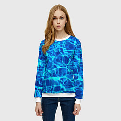 Свитшот женский Текстура поверхности воды, цвет: 3D-белый — фото 2