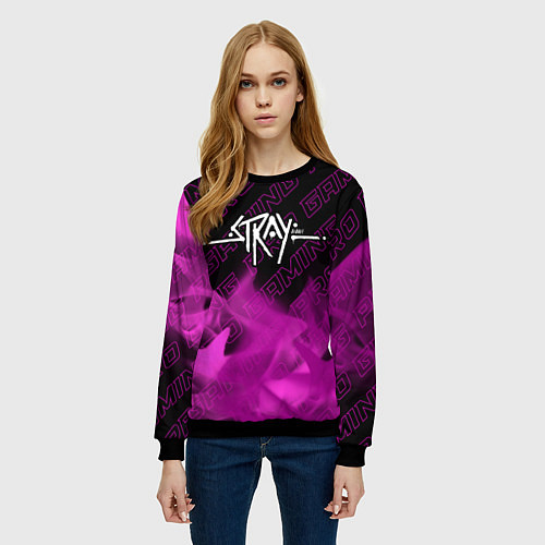 Женский свитшот Stray pro gaming: символ сверху / 3D-Черный – фото 3