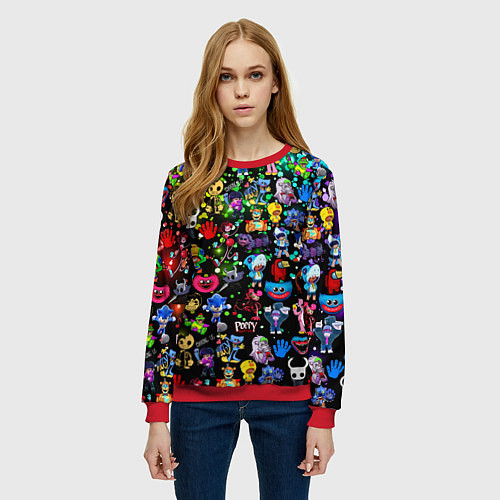 Женский свитшот Персонажи из разных игр / 3D-Красный – фото 3