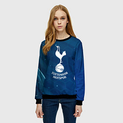 Свитшот женский Tottenham hotspur Соты абстракция, цвет: 3D-черный — фото 2