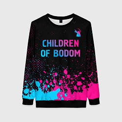 Свитшот женский Children of Bodom - neon gradient: символ сверху, цвет: 3D-черный