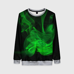 Свитшот женский Зелёный абстрактный дым, цвет: 3D-меланж