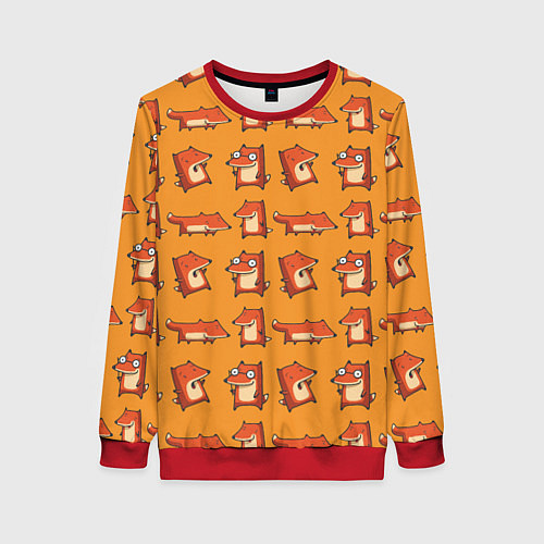 Женский свитшот Лисички - такие лисички / 3D-Красный – фото 1