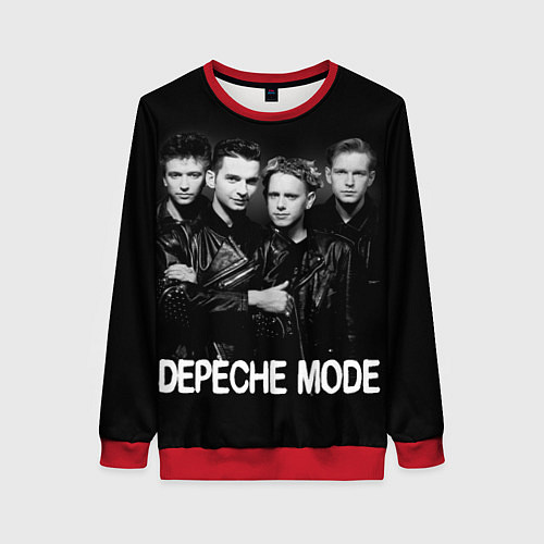 Женский свитшот Depeche Mode - black & white portrait / 3D-Красный – фото 1