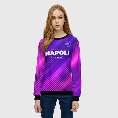 Женский свитшот Napoli legendary sport grunge / 3D-Черный – фото 3