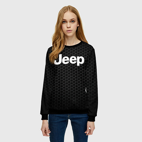 Женский свитшот Jeep Соты / 3D-Черный – фото 3