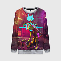 Свитшот женский Stray - cat & robot, цвет: 3D-меланж