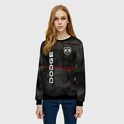 Свитшот женский Dodge абстракция спорт, цвет: 3D-черный — фото 2