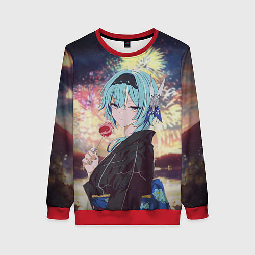 Женский свитшот Genshin Impact - Eula Inazuma / 3D-Красный – фото 1