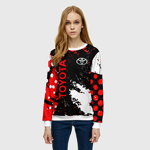 Женский свитшот Toyota - краска / 3D-Белый – фото 3