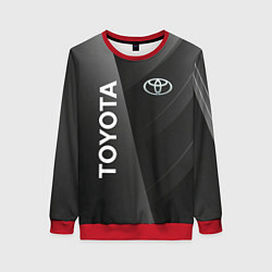 Свитшот женский Toyota - серая абстракция, цвет: 3D-красный