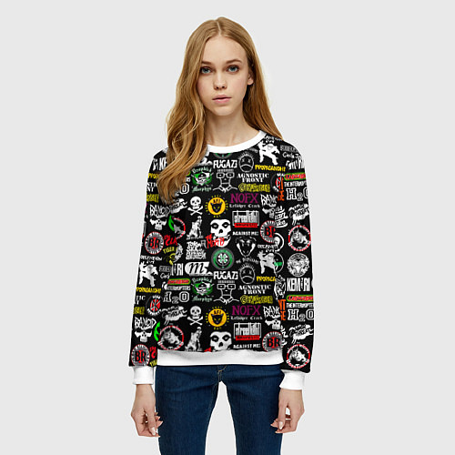 Женский свитшот Inscriptions in English quotes / 3D-Белый – фото 3