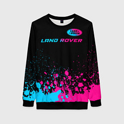 Свитшот женский Land Rover - neon gradient: символ сверху, цвет: 3D-черный