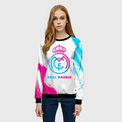 Свитшот женский Real Madrid neon gradient style, цвет: 3D-черный — фото 2