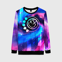 Свитшот женский Blink 182 неоновый космос, цвет: 3D-черный