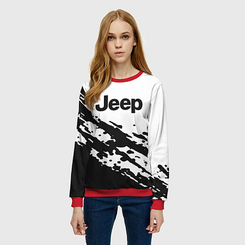 Женский свитшот Jeep - textura / 3D-Красный – фото 3