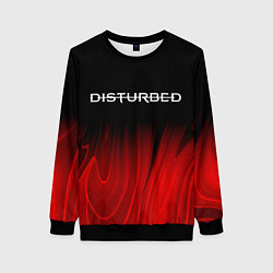 Свитшот женский Disturbed red plasma, цвет: 3D-черный