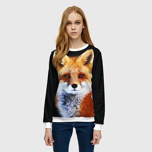 Женский свитшот Лиса рыжулька / 3D-Белый – фото 3