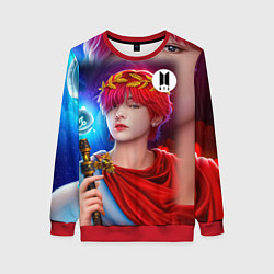 Свитшот женский BTS Kim Taehyung V, цвет: 3D-красный