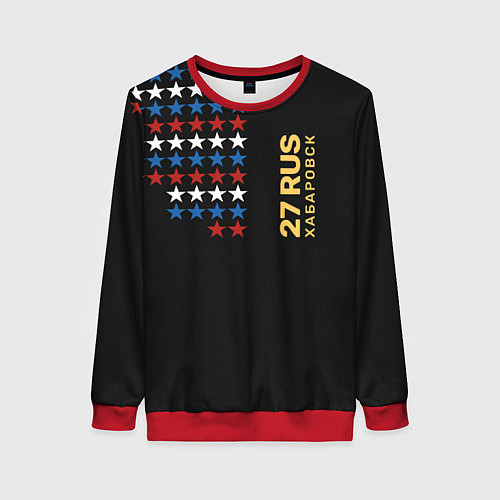 Женский свитшот 27 RUS Хабаровск / 3D-Красный – фото 1