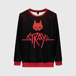 Свитшот женский Stray game cat бродячий кот игра, цвет: 3D-красный