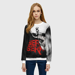 Свитшот женский Berserk - Череп с клеймом жертвы, цвет: 3D-белый — фото 2