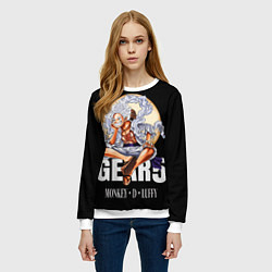 Свитшот женский Монки Д Луффи 5 гир - One Piece, цвет: 3D-белый — фото 2