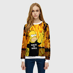 Свитшот женский Homer Simpson - Rock n Roll!, цвет: 3D-белый — фото 2