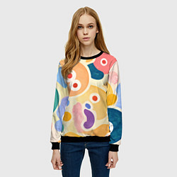 Свитшот женский Глазастики, забавный рисунок, цвет: 3D-черный — фото 2