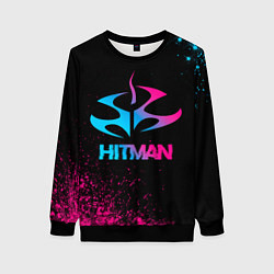 Свитшот женский Hitman - neon gradient, цвет: 3D-черный