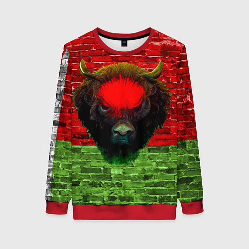 Женский свитшот Зубр / 3D-Красный – фото 1