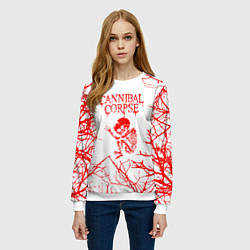 Свитшот женский Cannibal Corpse ветки, цвет: 3D-белый — фото 2