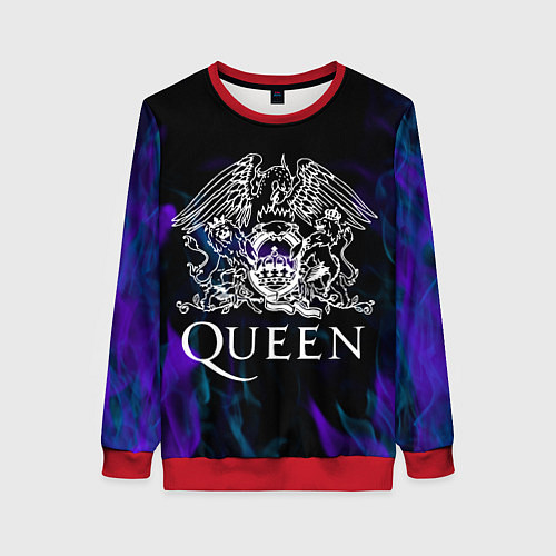 Женский свитшот Queen пламя неон / 3D-Красный – фото 1